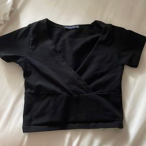 Brandy Melville Cross Front Crop Top